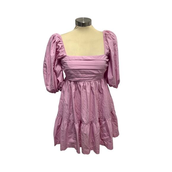 Abercrombie & Fitch Dresses & Skirts - Abercrombie & Fitch Ruched Puff Sleeve Poplin Mini Dress XS Light Purple